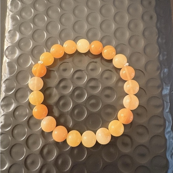 Jewelry - Natural Orange Calcite Beaded Bracelet